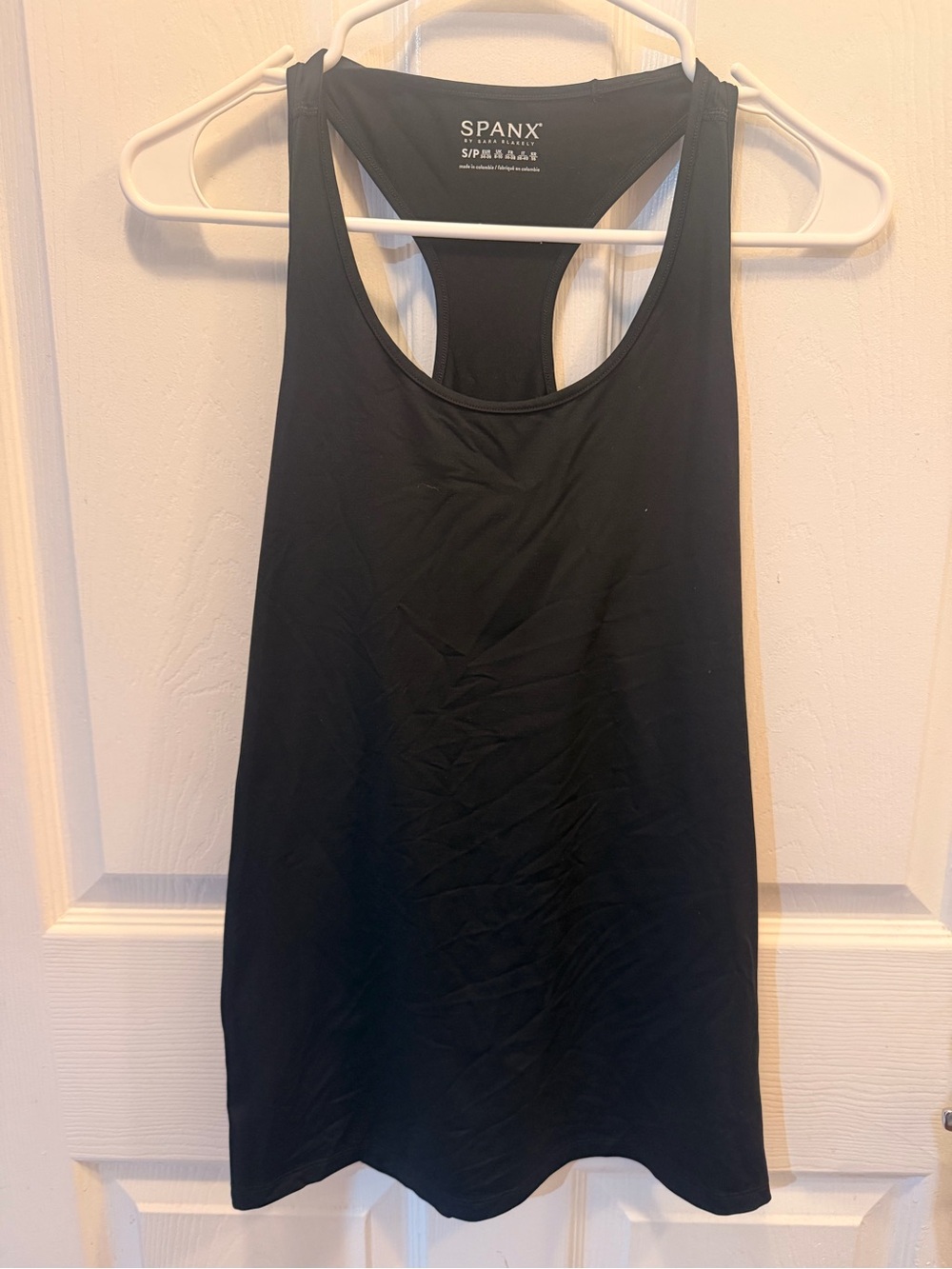 SPANX Black Racerback Tank Top with Scoop Neck